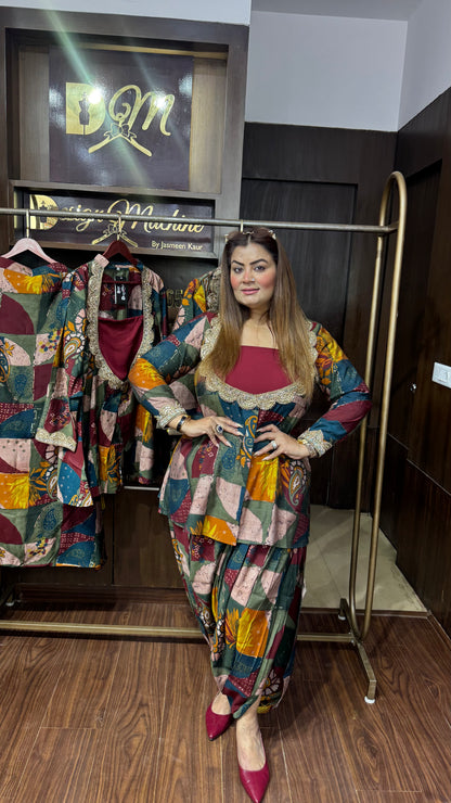 Elegant Mal Chanderi 3-Piece Cordset