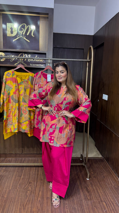 Beautiful Mal Chanderi Farshi Salwar Cordset