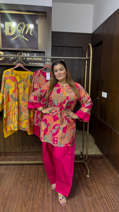Beautiful Mal Chanderi Farshi Salwar Cordset