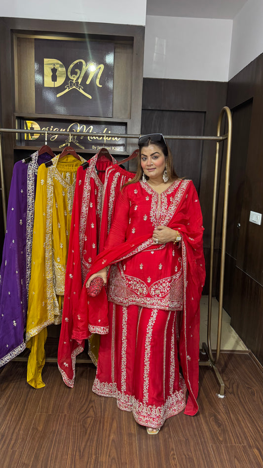Aurvelis (Pure Crepe Sharara Suit)