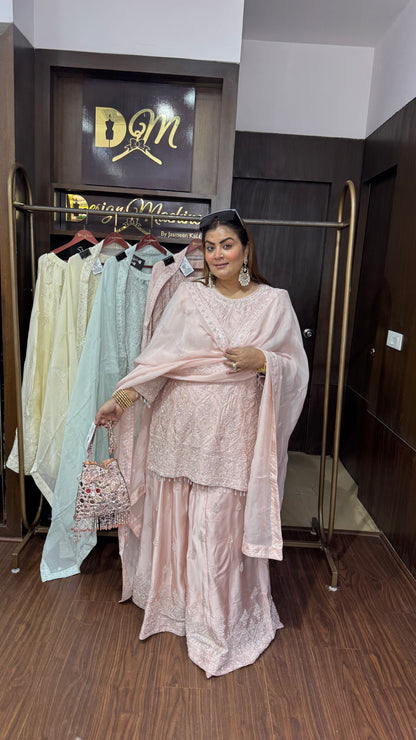 Vezelis (Pure Crepe Sharara Suit)
