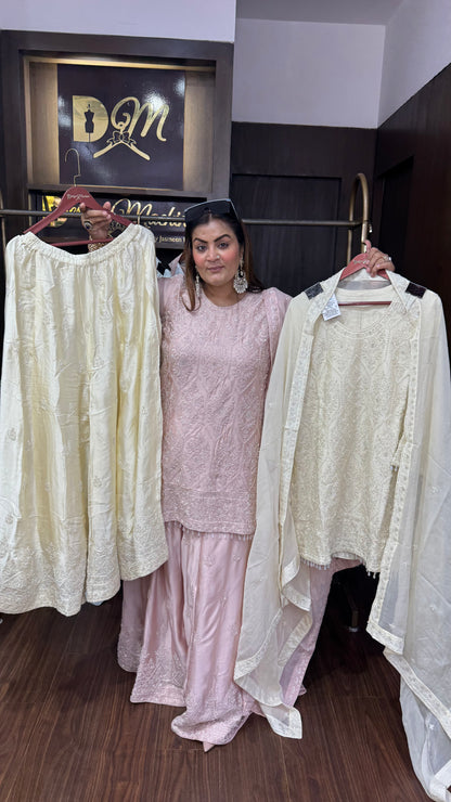 Vezelis (Pure Crepe Sharara Suit)