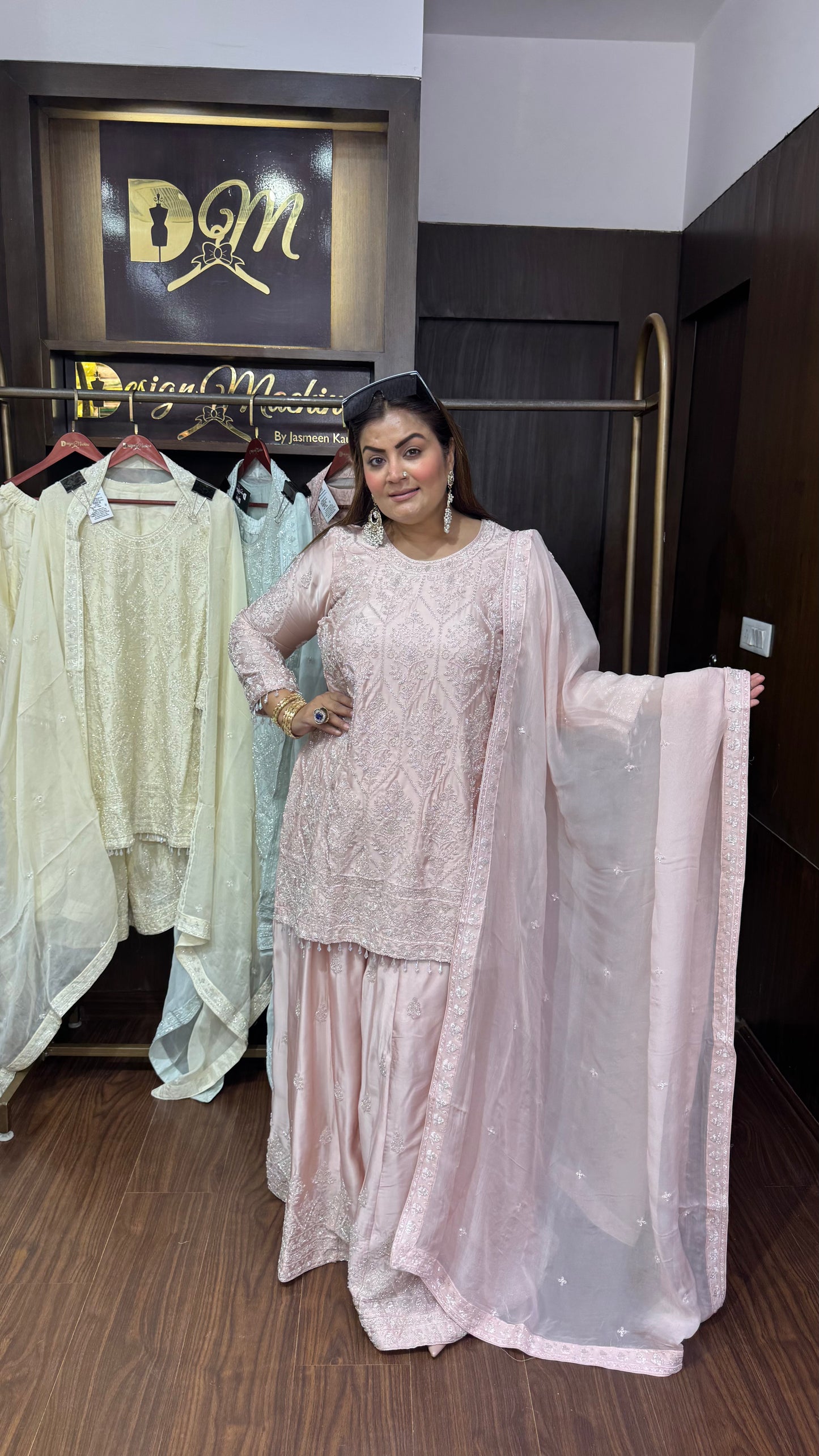 Vezelis (Pure Crepe Sharara Suit)