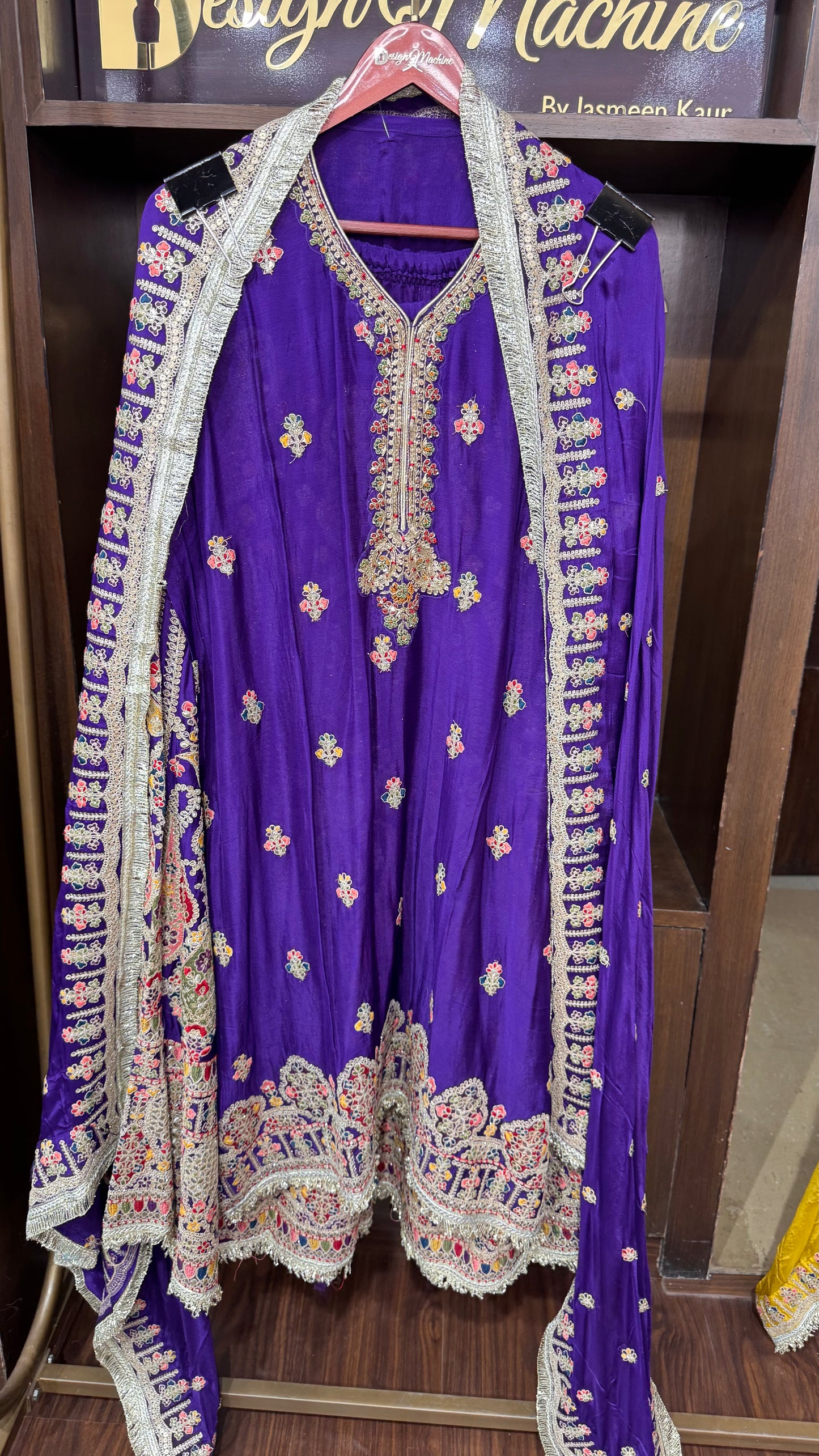 Avelira (Pure Crepe Chinnon Semi-stitch Sharara Suit)