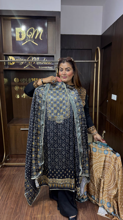 Shreya (Gajji Silk Unstitch Suit)
