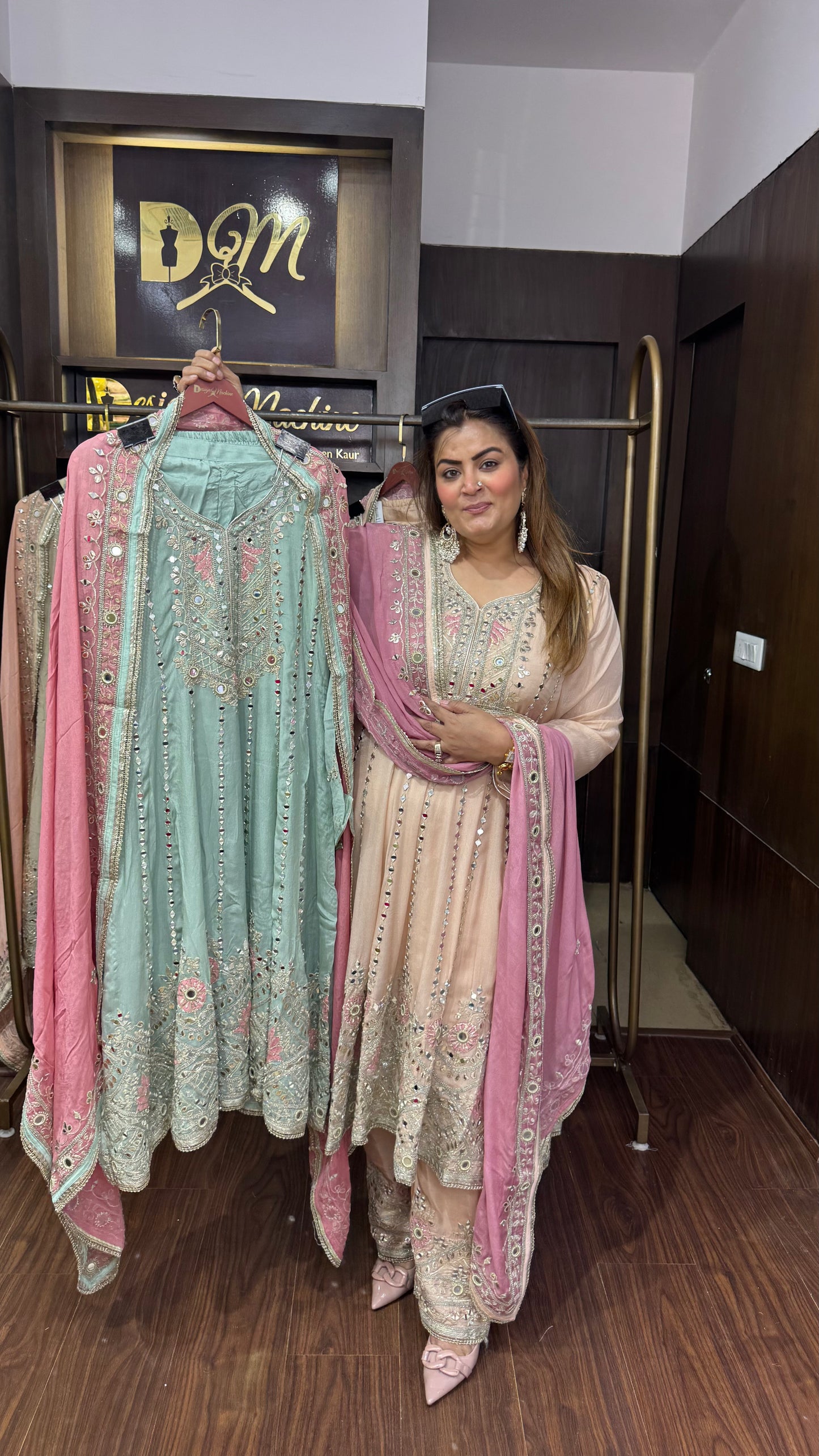 Melunis (Pure Chinnon Anarkali Suit)