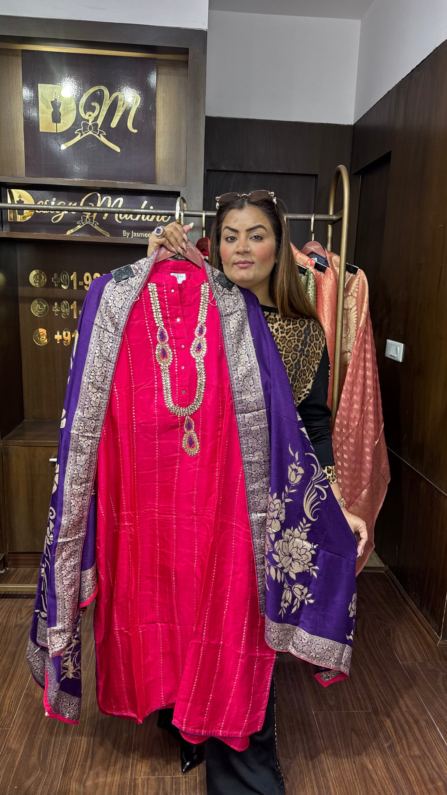 Cotton Silk Fabric Banarasi Dupatta With (Unstitch Suit)