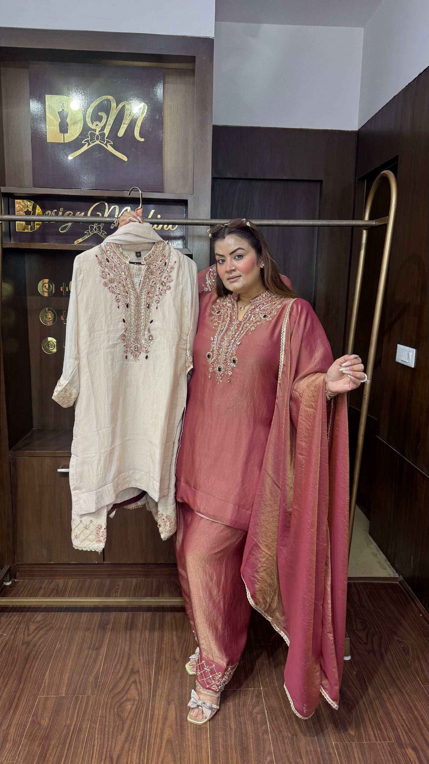 Elegant Glass Tissue Farshi Salwar Suit