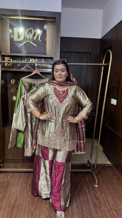 Beautiful Ziraf Tissue Sharara Suit
