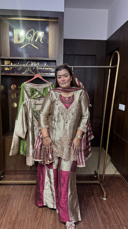 Beautiful Ziraf Tissue Sharara Suit