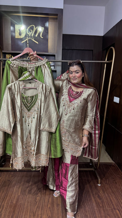 Beautiful Ziraf Tissue Sharara Suit