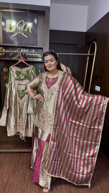 Beautiful Ziraf Tissue Sharara Suit