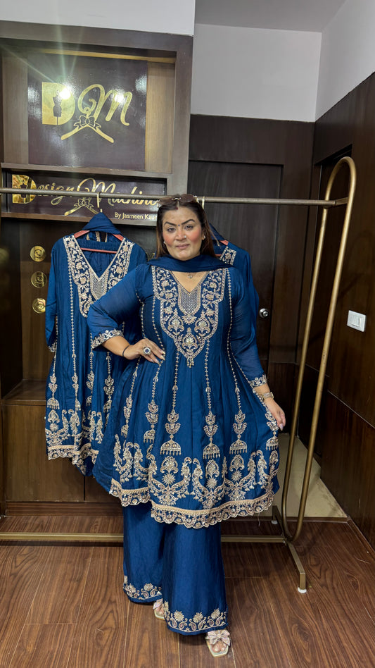 Royal Pure Chunon Crepe Anarkali Suit