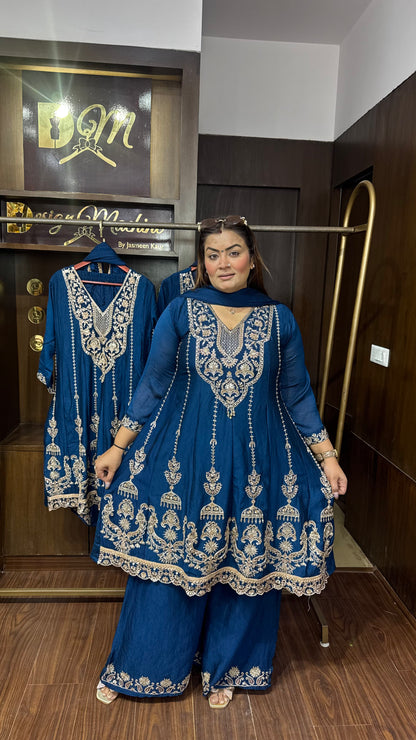 Royal Pure Chunon Crepe Anarkali Suit