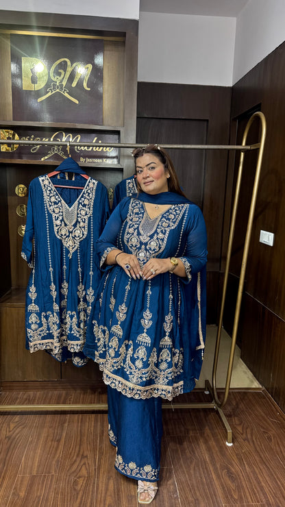 Royal Pure Chunon Crepe Anarkali Suit