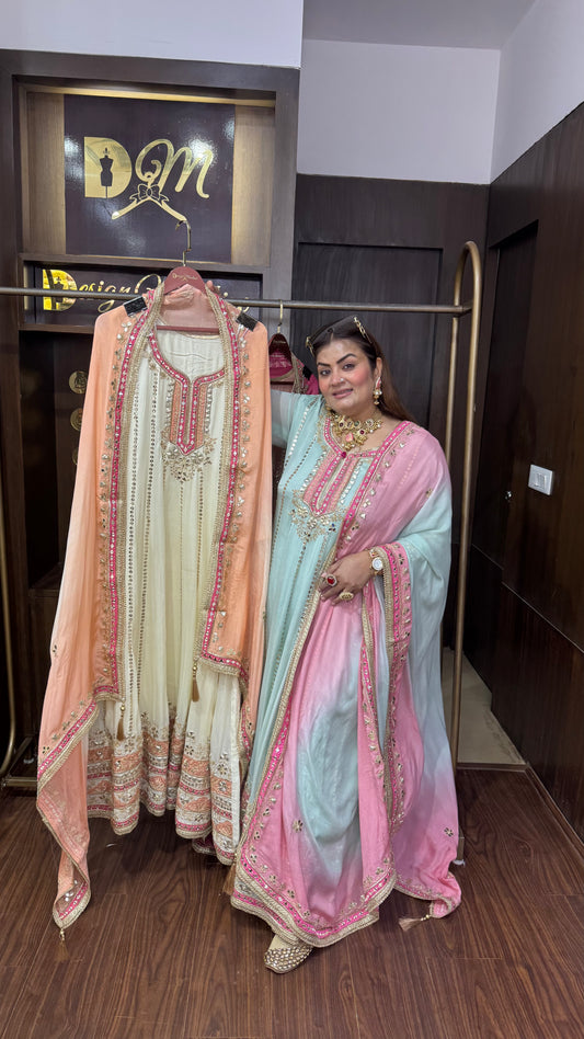 Oryvelle (Pure Chinnon Anarkali Suit)