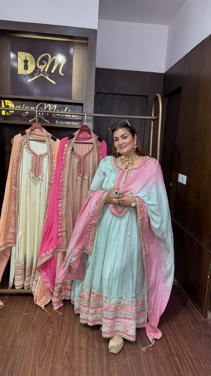 Oryvelle (Pure Chinnon Anarkali Suit)