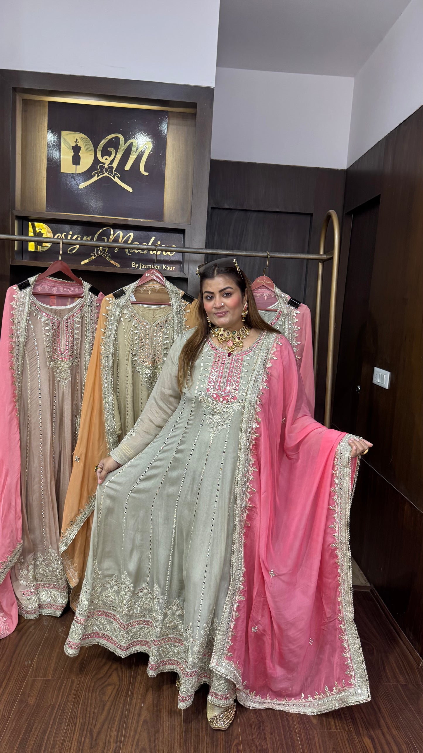 Zythera (Pure Chinnon Long Anarkali Suit)