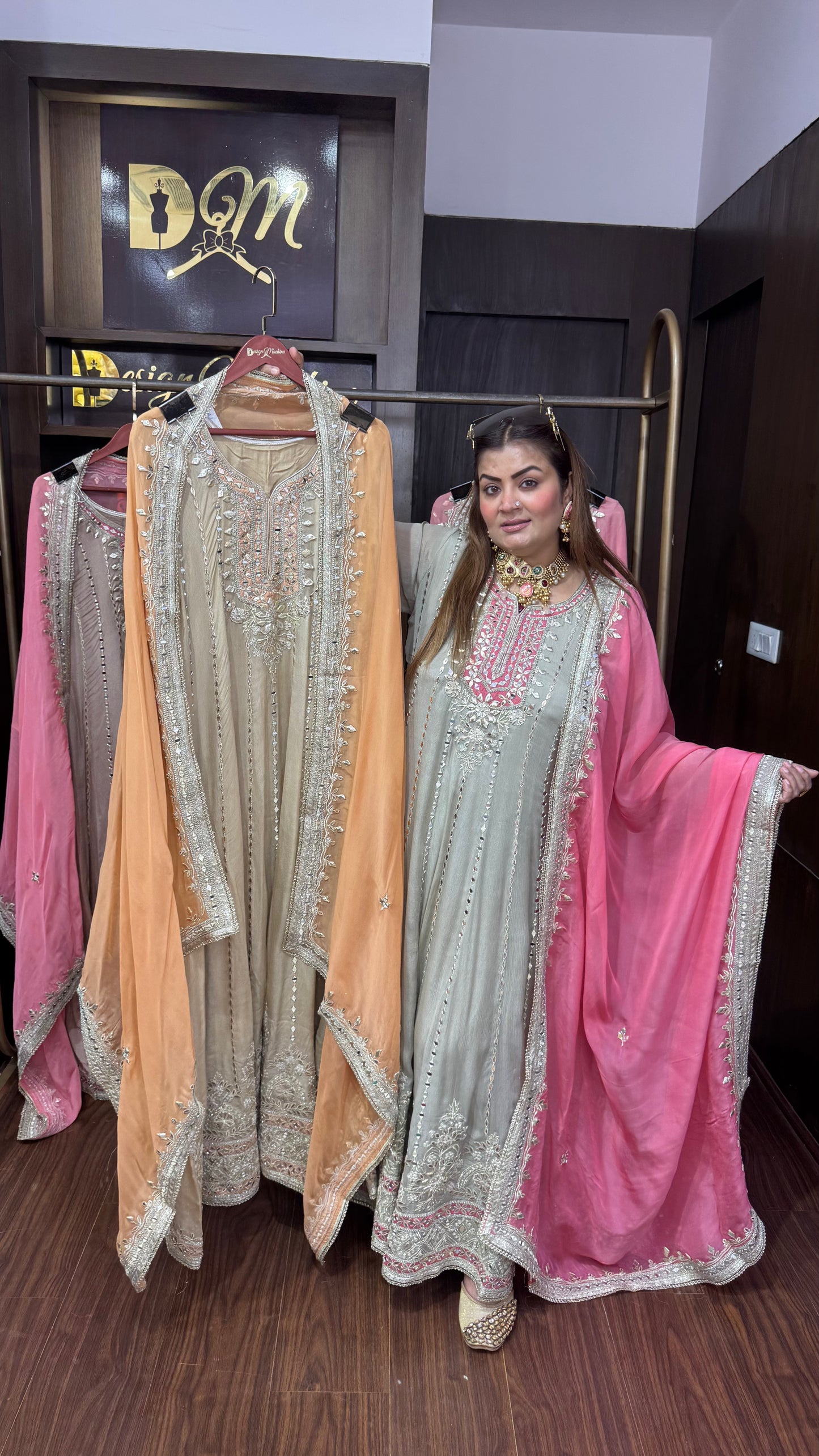 Zythera (Pure Chinnon Long Anarkali Suit)