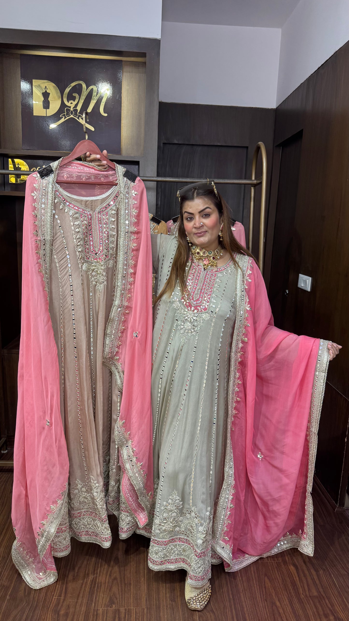 Zythera (Pure Chinnon Long Anarkali Suit)