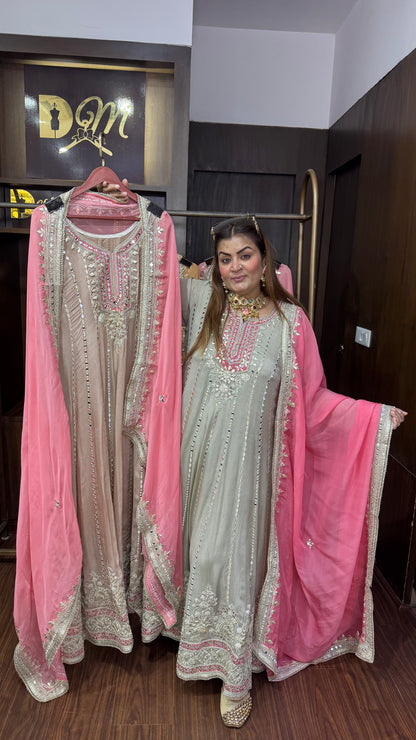 Zythera (Pure Chinnon Long Anarkali Suit)