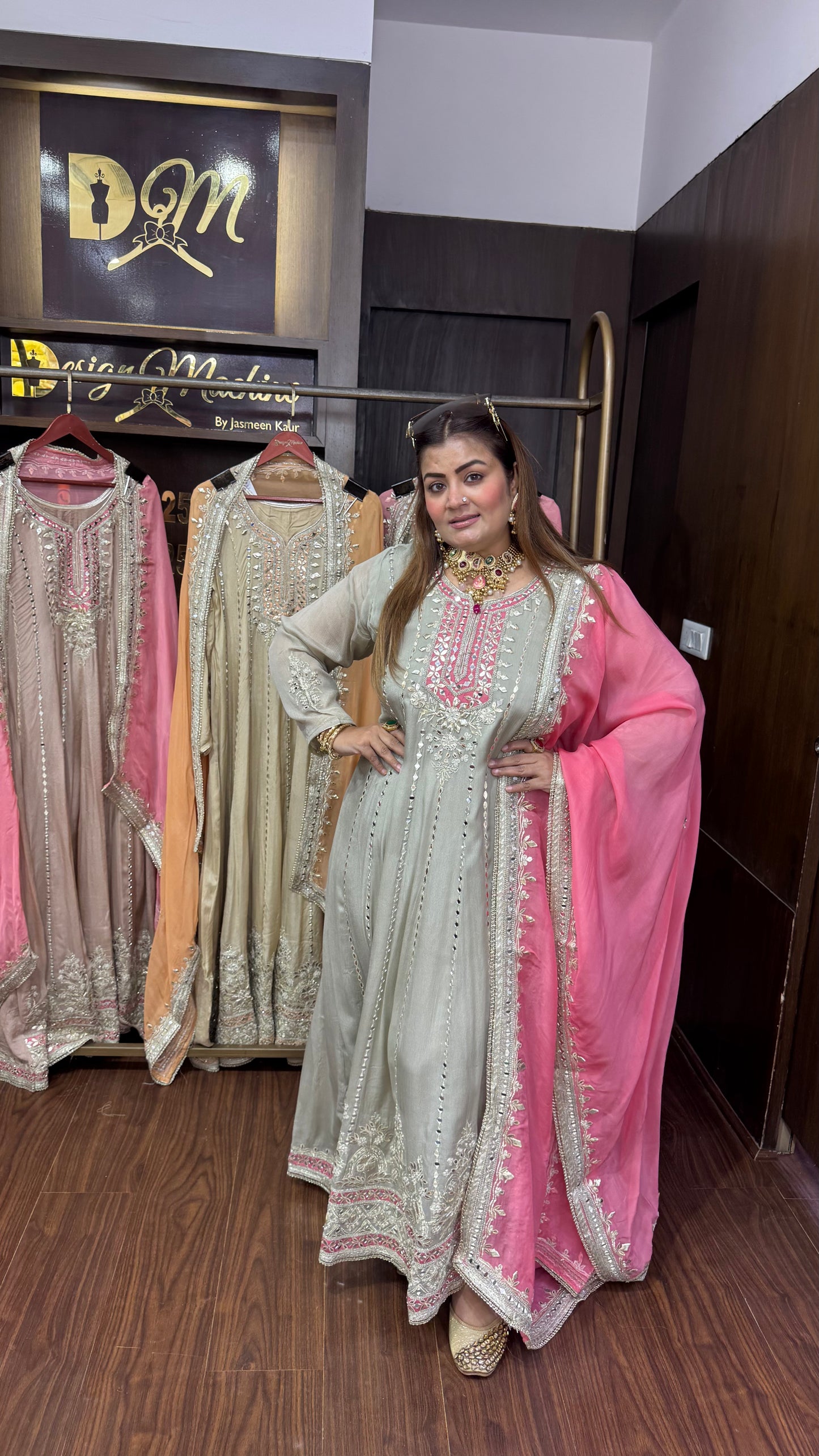 Zythera (Pure Chinnon Long Anarkali Suit)