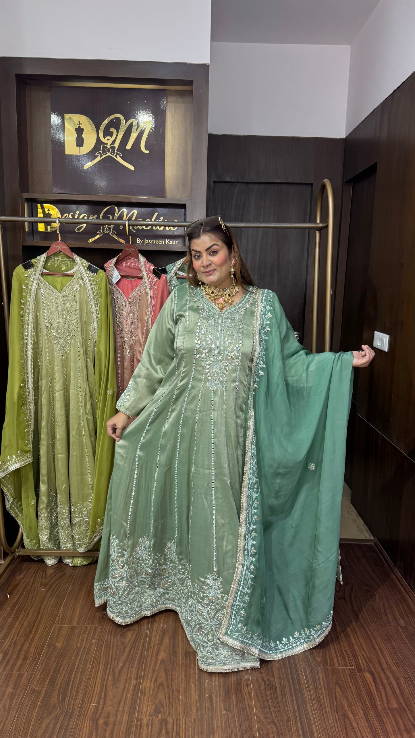 Avenor (Pure Chinnon Long Anarkali Suit)