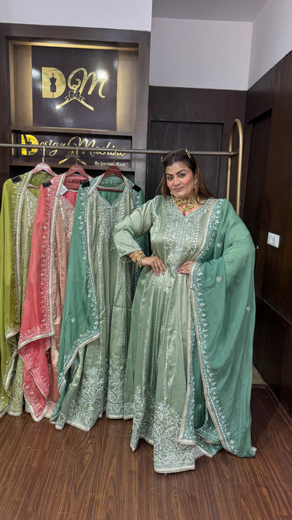 Avenor (Pure Chinnon Long Anarkali Suit)