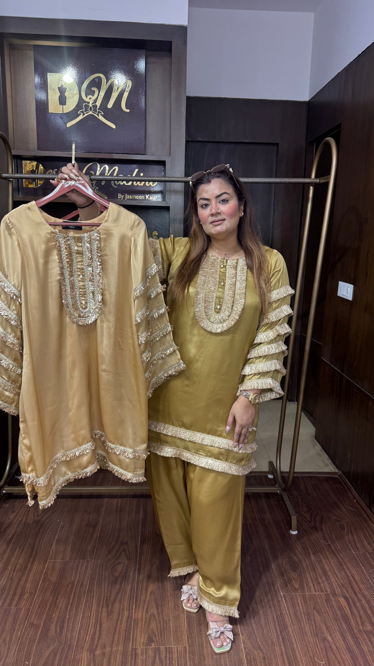 Glamorous Georgette Shimmer Cordset