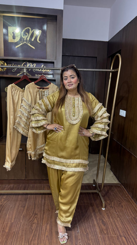 Glamorous Georgette Shimmer Cordset