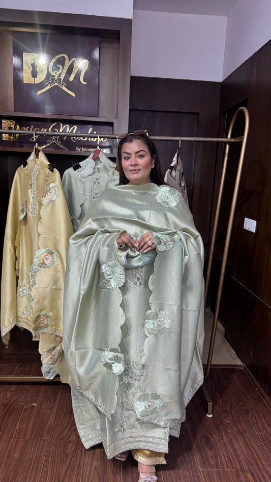 Elegant Ziraff Tissue Unstitched Suit