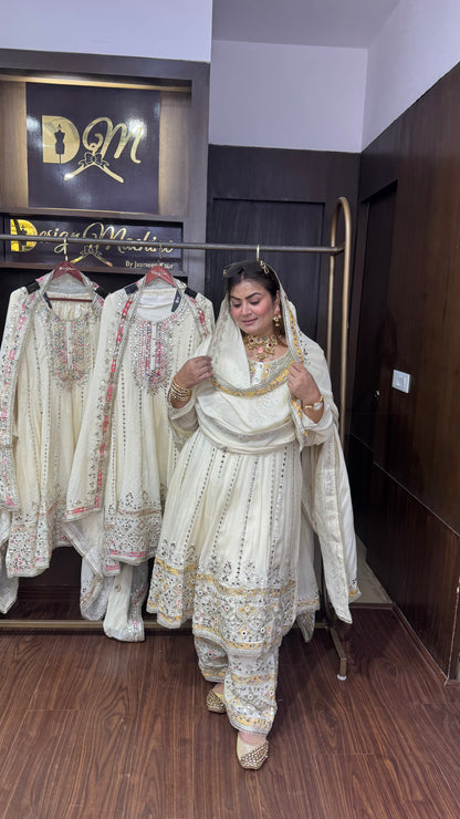 Elovique (Pure Chinnon Short Anarkali Suit)