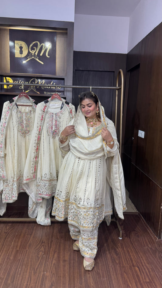 Elovique (Pure Chinnon Short Anarkali Suit)
