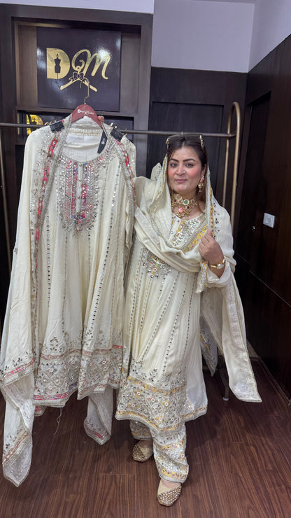 Elovique (Pure Chinnon Short Anarkali Suit)