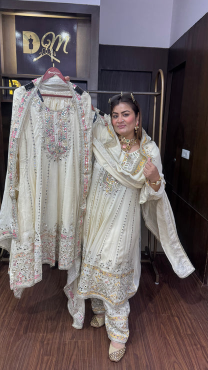 Elovique (Pure Chinnon Short Anarkali Suit)