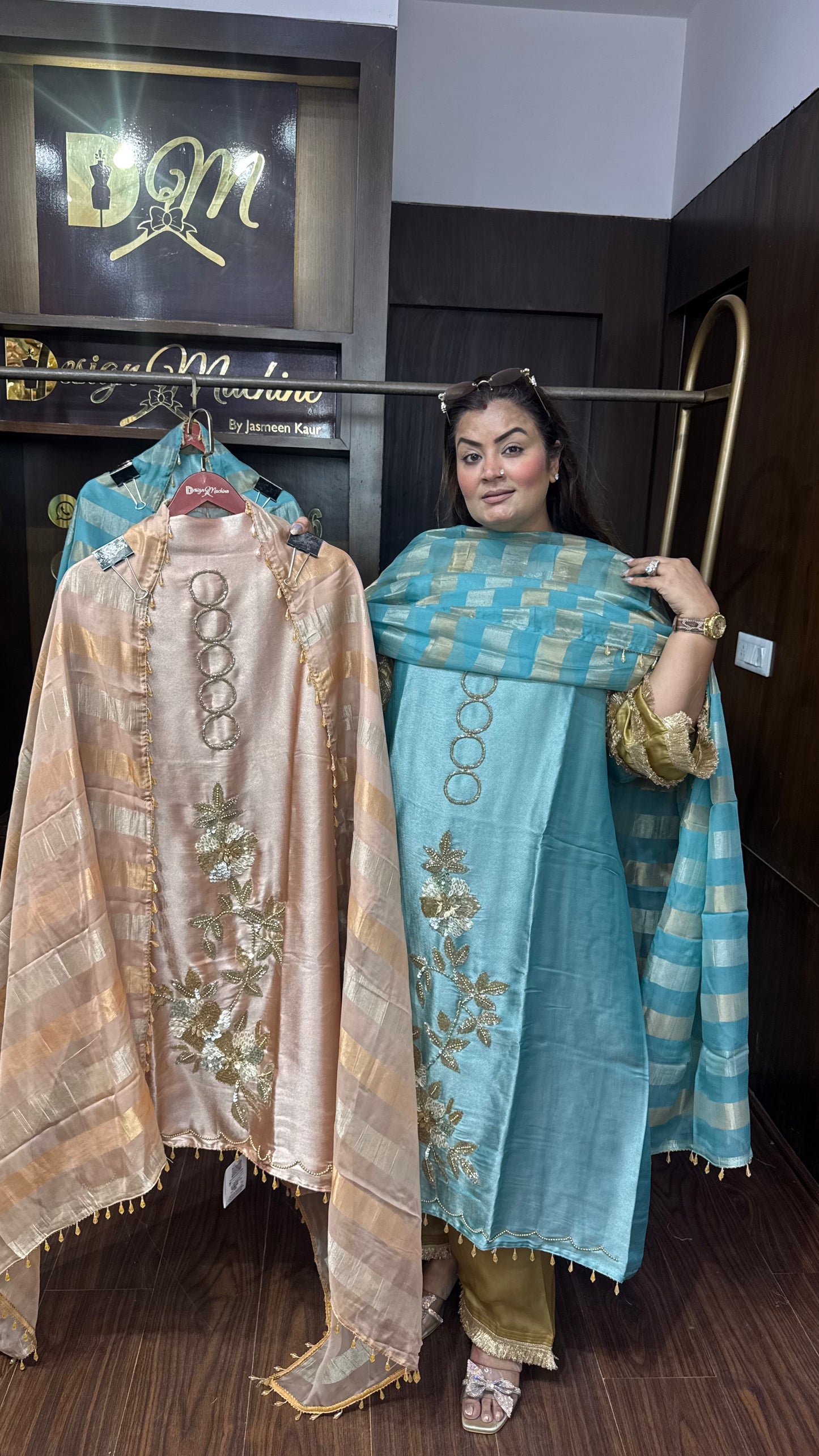 Elegant Ziraff Tissue Unstitched Suit