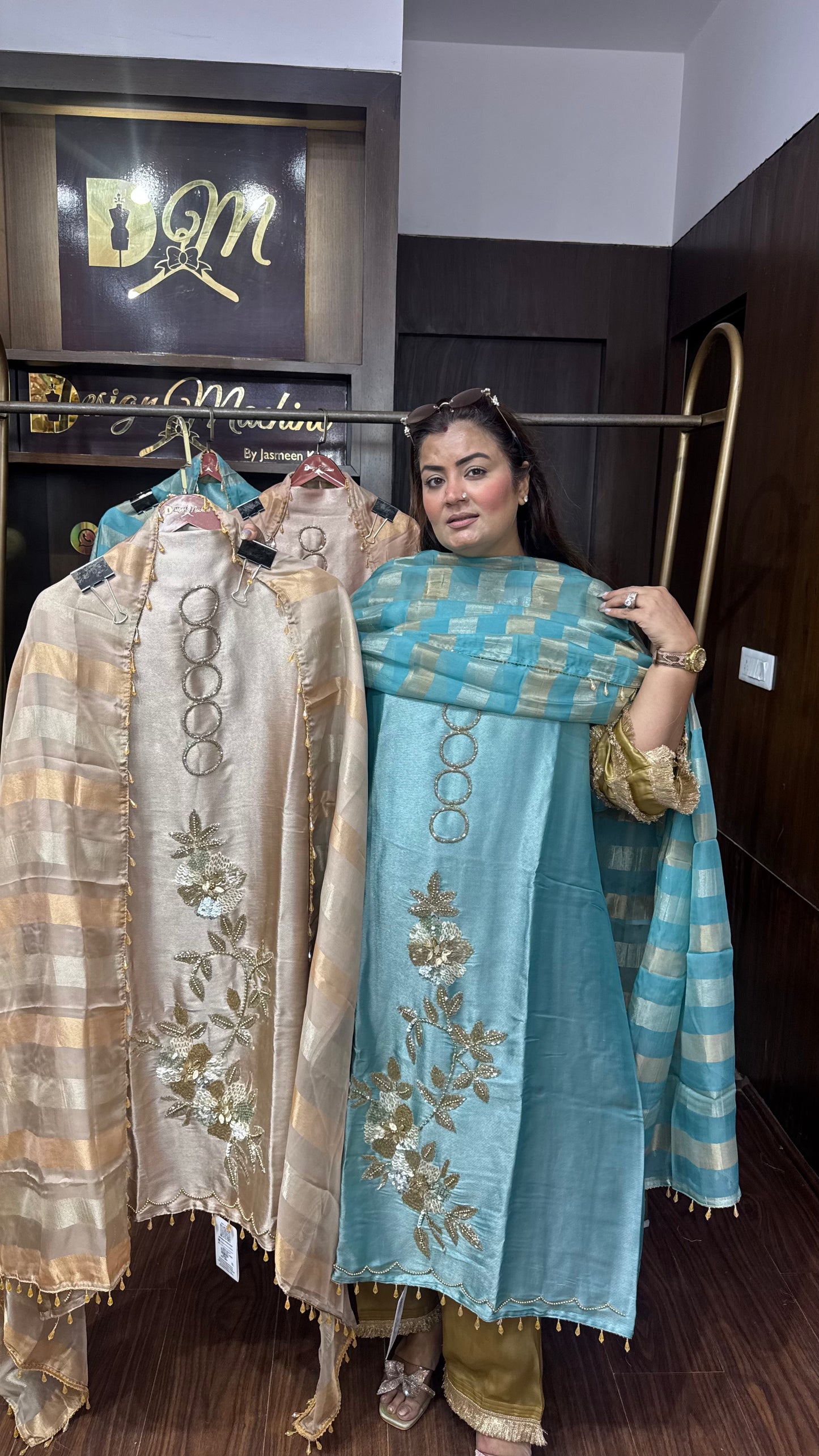 Elegant Ziraff Tissue Unstitched Suit