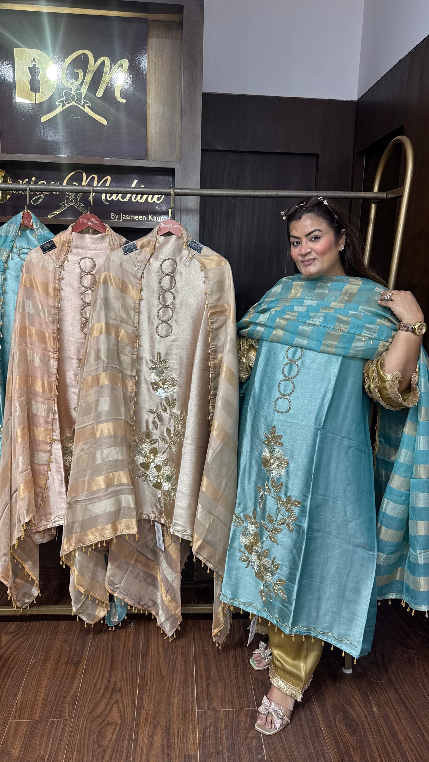 Elegant Ziraff Tissue Unstitched Suit