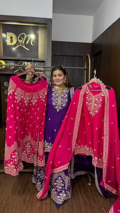Velaris (Pure Chinnon Sharara Suit)