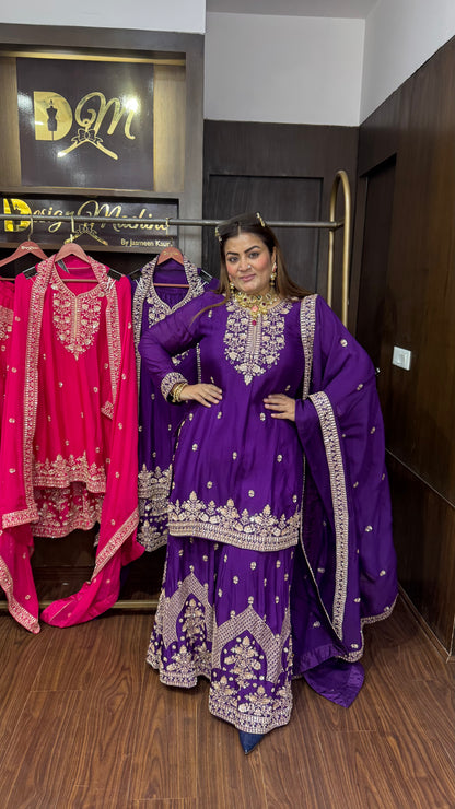 Velaris (Pure Chinnon Sharara Suit)
