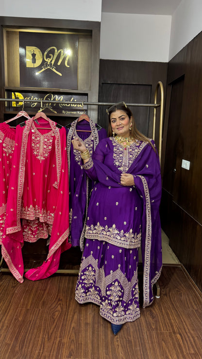 Velaris (Pure Chinnon Sharara Suit)