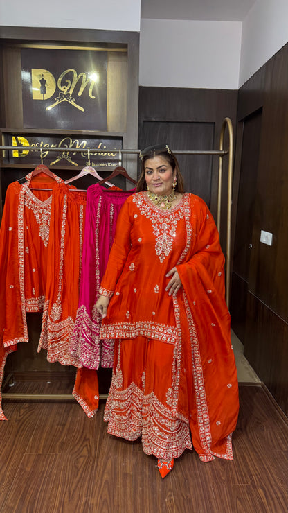 Vezoria (Pure Chinnon Sharara Suit)