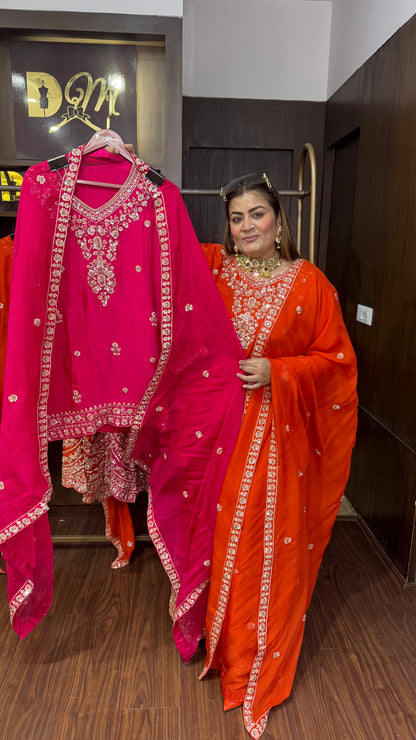 Vezoria (Pure Chinnon Sharara Suit)