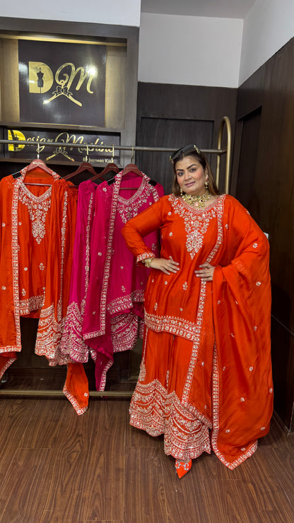Vezoria (Pure Chinnon Sharara Suit)