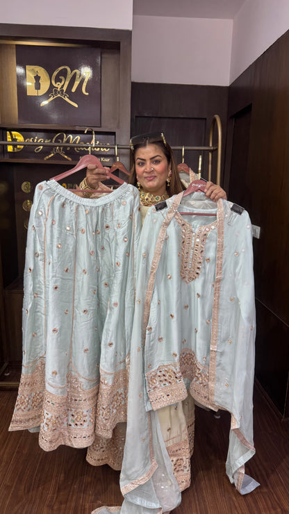 Velunis (Pure Chinnon Sharara Suit)