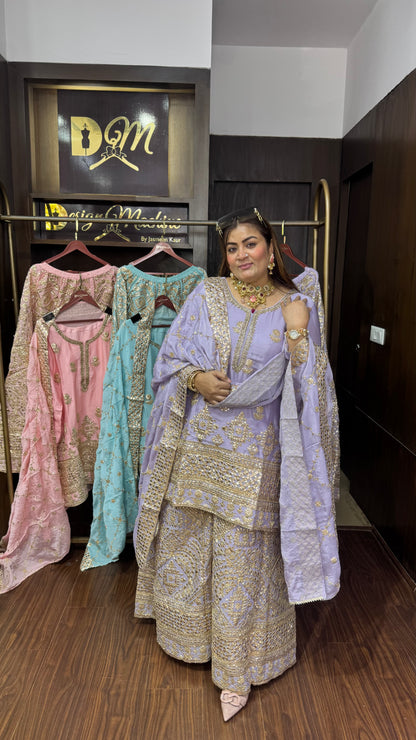 Rovenya (Pure Chinnon Sharara Suit)