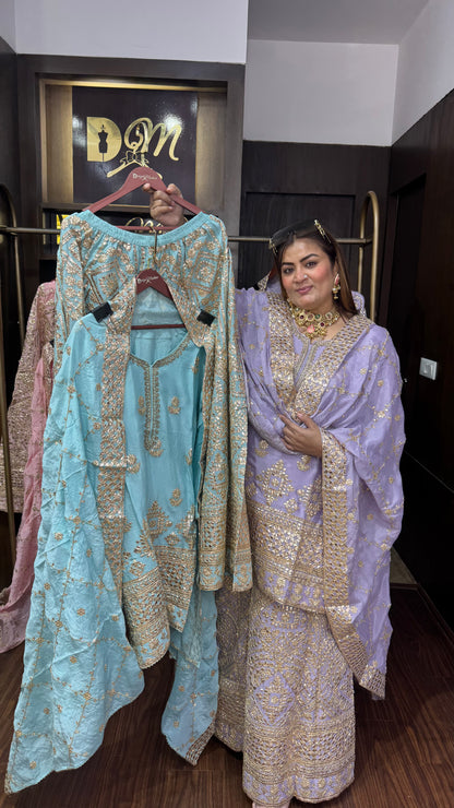 Rovenya (Pure Chinnon Sharara Suit)