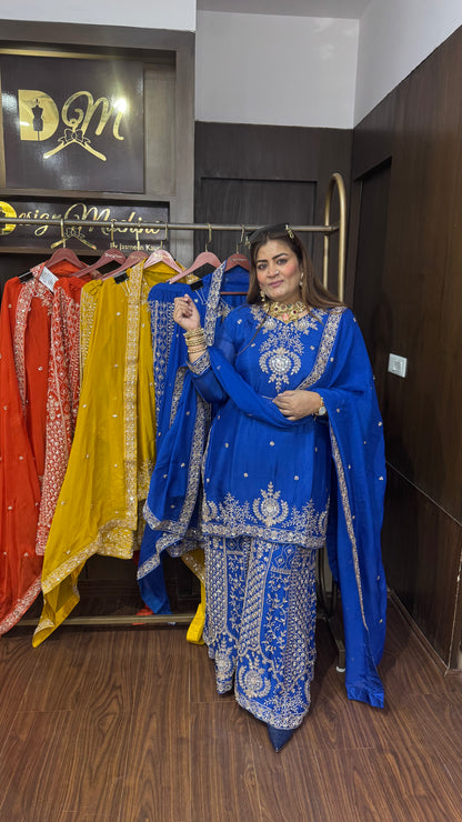 Nyralis (Pure Chinnon Sharara Suit)