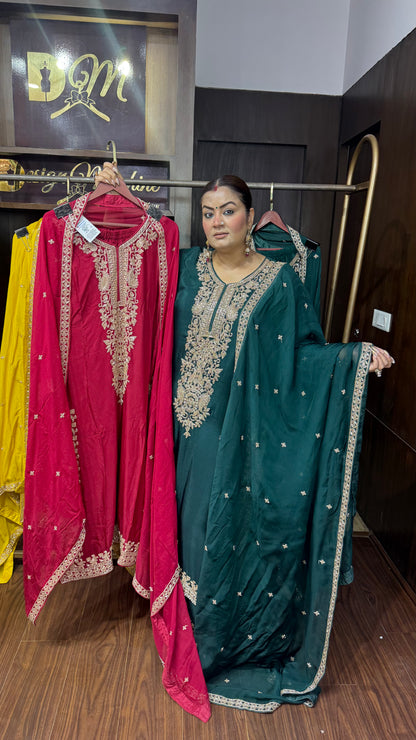Rida Pure Chinnon Fabric Suit