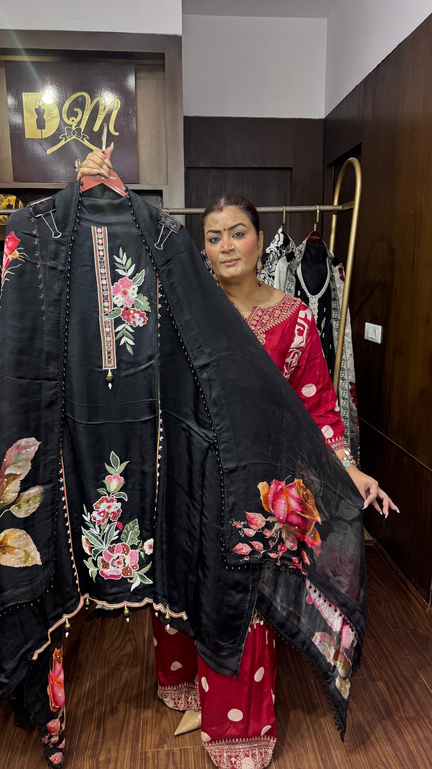 Meher Pure Crepe Unstitched Suit